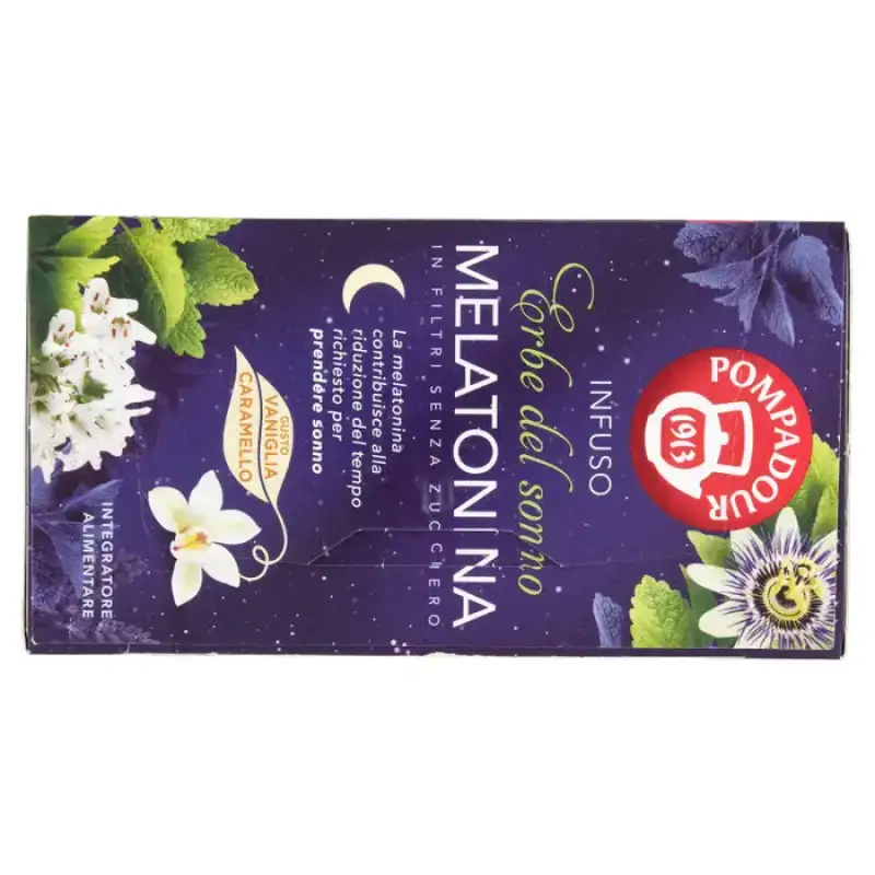 Pompadour Infusion Ierburi de Somn Melatonina in Filtre Fara Zahăr Plicuri 18 x 2 g Bax 12 buc.